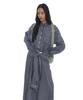 Partimento Woman Sleeve-Tie Shirt Maxi Dress_Navy Check