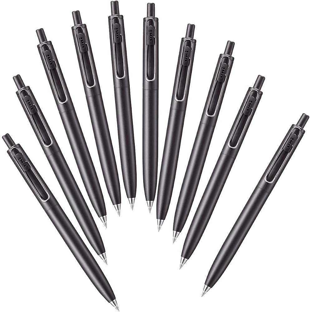 Mitsubishi Pencil Gel Ballpoint Pen Uniball One 0.38 Charcoal 10 Pcs Box UMNSF38F.24