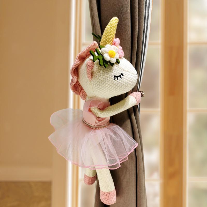 

Headwear Flowers Unicorn Plush Curtain Straps For Bedroom Window Decor Toys