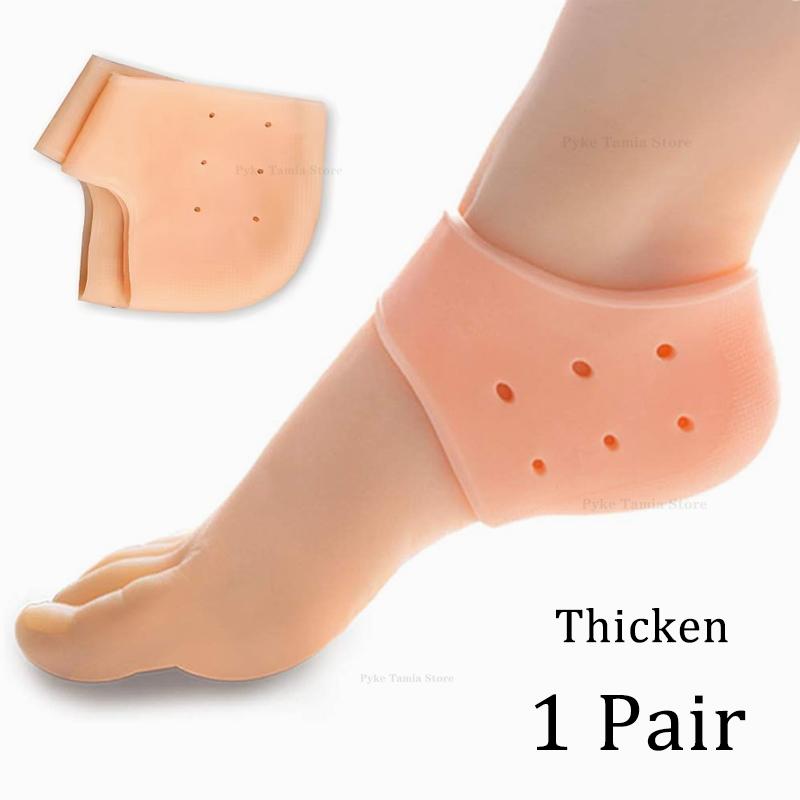 Silicone Heel Protector Men Women Relief Plantar Fasciitis Inserts Heel Pads Moisturizing Relief for Blister Cracked Foot Care