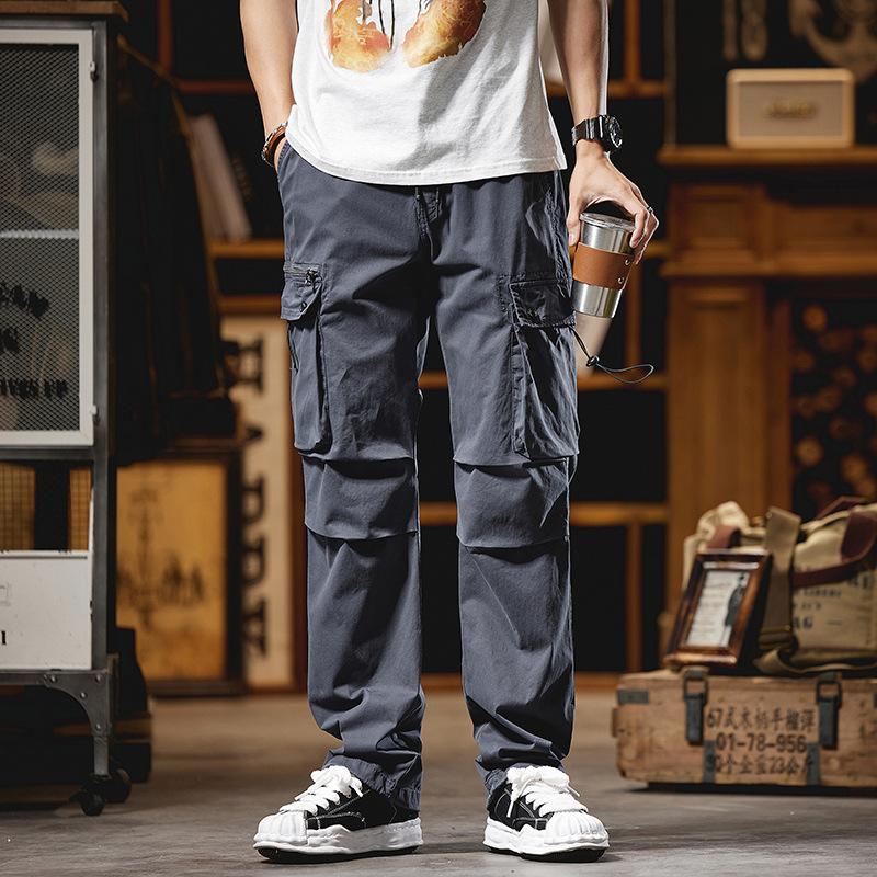 Summer New Retro Overalls Men's Loose Silhouette Casual Trousers Multi-functional Pockets Sports Outdoor