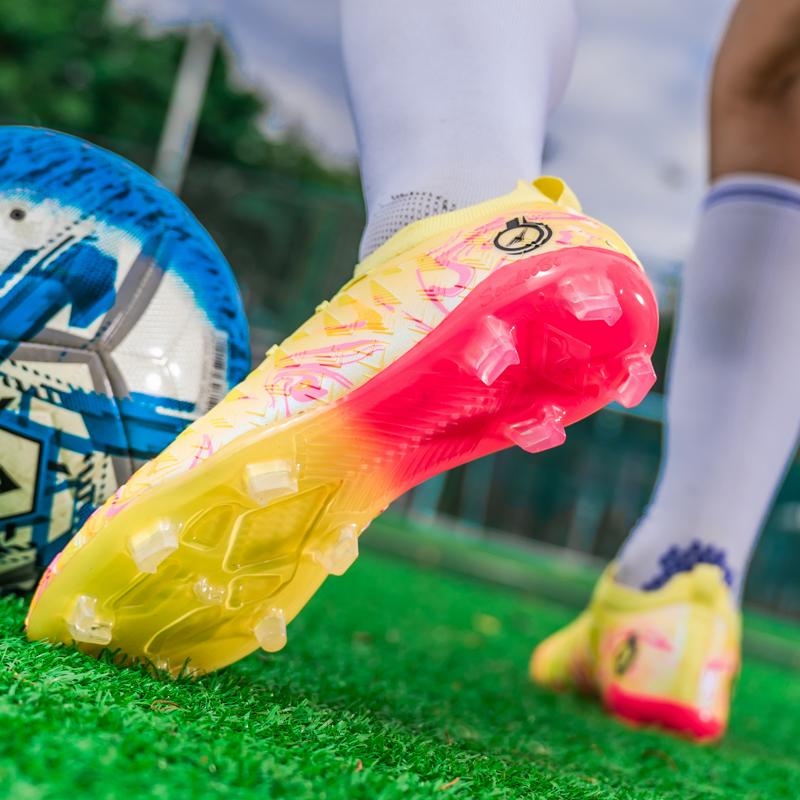33-46 Men's High Top Elastic Sock Mouth Football Boots Outdoor Long Spikes Sports Football Boots Large Size Youth Sports Kid's Football Boots