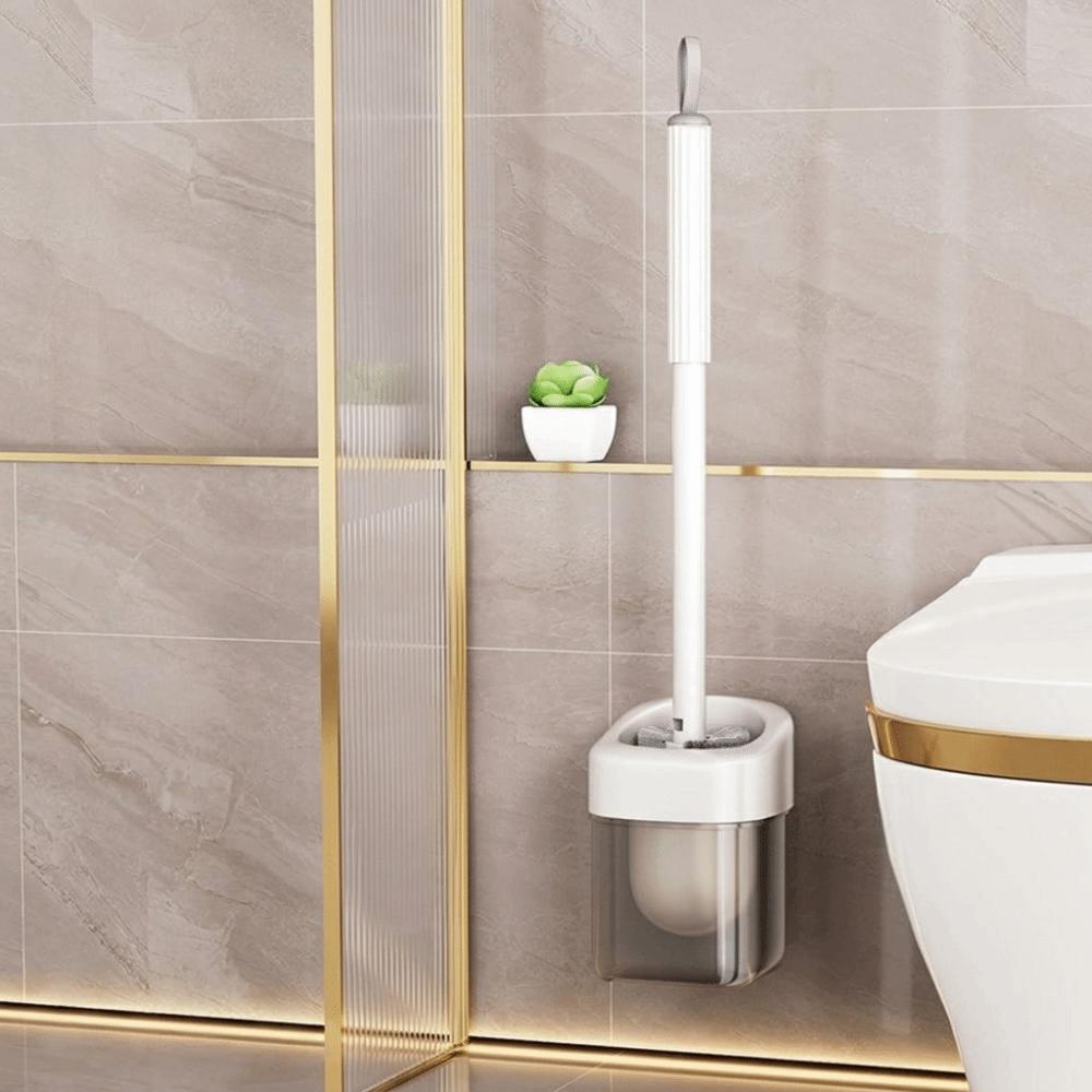 Hemispherical Brush Head Cleaning Brush Punch-Free Wall Mount Brush Toilet Brush Home Bathroom