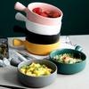 Factory Direct Sell Color Glazed Matte Nordic Baking Bowl Noodle Salad Bowl Ceramic Bowl With Handle