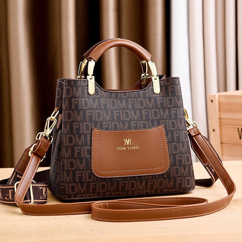 Bag women's bag 2025 new pu versatile large-capacity handbag women's shoulder messenger bag bucket bag women