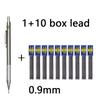 11Pcs/set All Metal Mechanical Pencils 0.3, 0.5, 0.7, 0.9, 1.3 2.0Mm Lead Refills Art, Writing, Sketching Retractable Design
