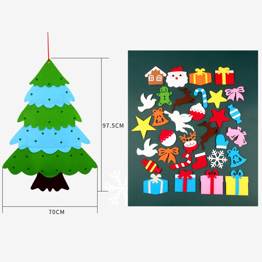 DIY Felt Christmas Advent Calendar Christmas Tree Calendar With Pockets Kids Wall Hanging Gift for Christmas Home Decoration