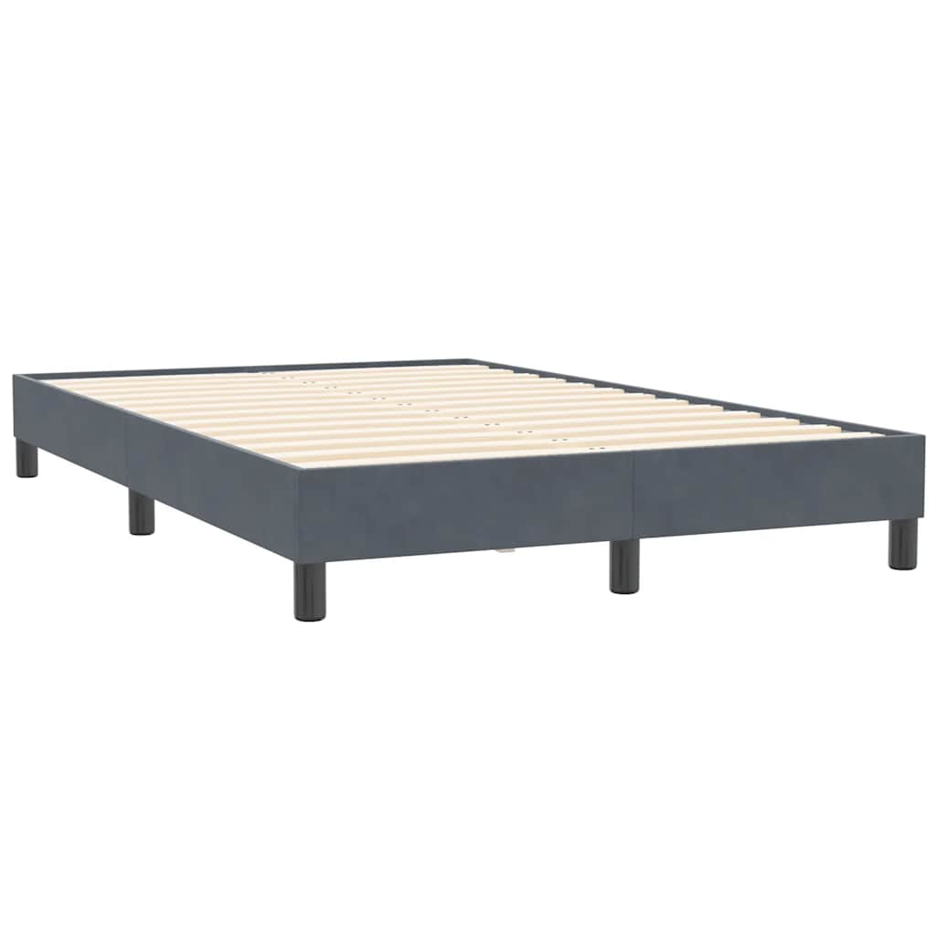 Box Spring Bed without Mattress Dark Gray 120 x 210 cm Velvet