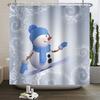 Christmas Shower Curtain Xmas Tree Winter Forest Snow Cute Snowman Bathroom Shower Curtain Waterproof Bath Curtain With Hook