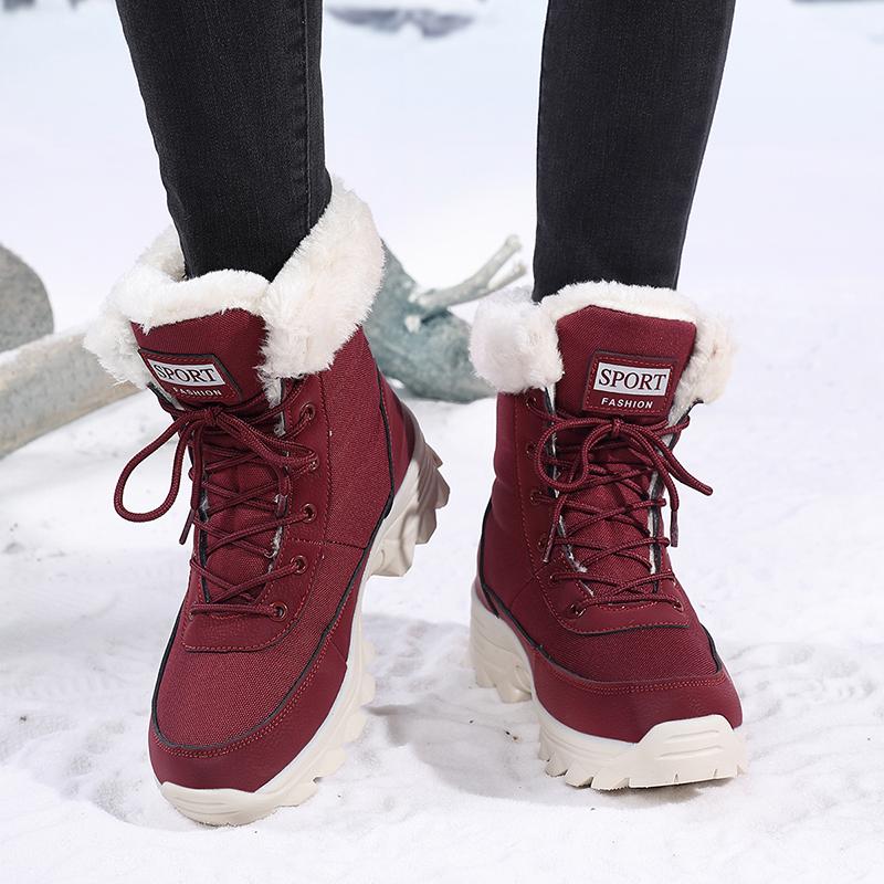 35-43 Winter Dames Grote Maat Sneeuwlaarzen Verdikte Pluche Dameslaarzen