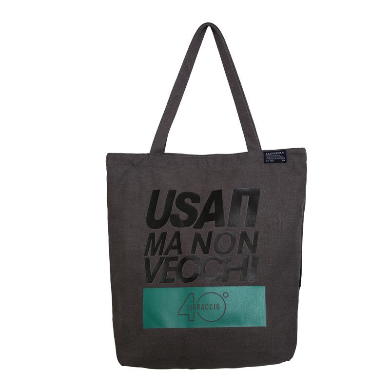 New Canvas Bag Large Capacity Women's Alphabet Printed Shoulder Bag Student Commuter Handbag