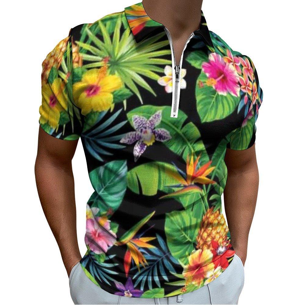 Men's Short Sleeve Polo Shirt, Stylish Striped Design for Casual Wear