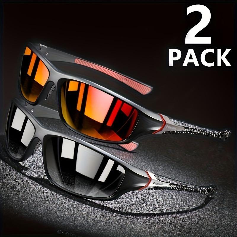 2pcs Outdoor lightweight and comfortable sports polarized glasses, beach driving, fishing, cycling, fashionable glasses