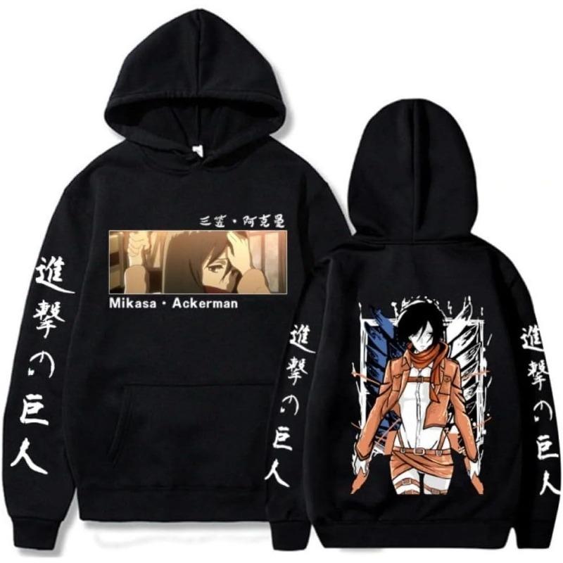 Anime Attack on Titan Mikasa·Ackerman Printed Sweatshirt Unisex Hoodie Autumn Winter Cosplay Men Women Long Pullover