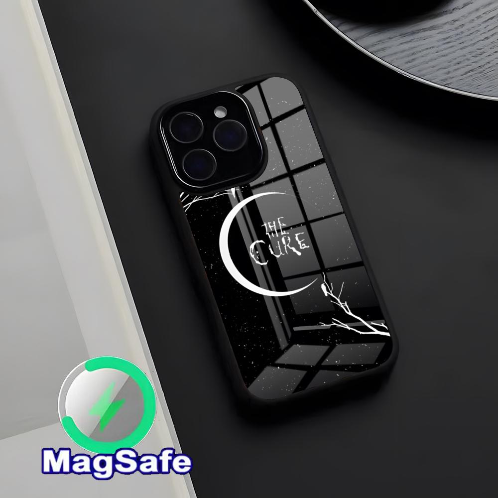 

Vintage Rock Band The Cure Phone Case Magnetic Glass Case For IPhone 17 Pro Max 16 15 14 13 11 Pro Max Plus Phone Case iPhone 15 Pro Max