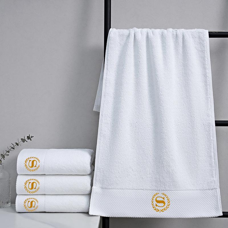 White towels, special cotton embroidered face towels and floor towels for water absorption
