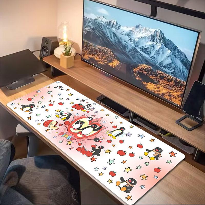 Penguin Silhouette Art Large Size Mouse Pad Large Gaming Table Cushion Nonslip Laptop Tablet Big Mousepad Xxl Mat Mini Pc Playmat With Lock Edge