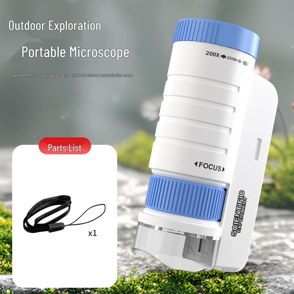 Set Microscopio Portatile per Bambini per l'Educazione Scientifica - Perfetto per Esperimenti di Scuola Primaria e Secondaria