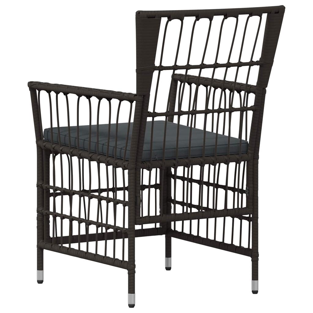 Garden Chairs 2 Pcs Black PE Rattan Steel and Polyester Fabric