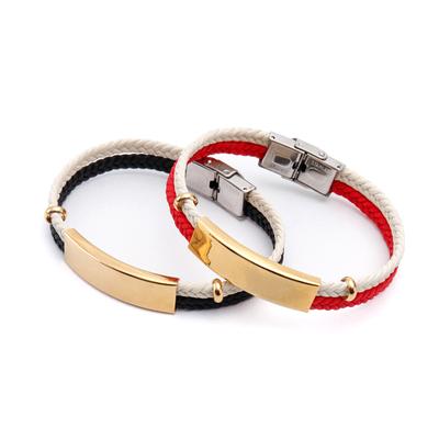Bracelet Corde Personnalisé Nom Punk Luxe Hommes Ajustable Fait Main Multi-rangs Femmes Corde Bracelets d'Identité Bijoux Cadeau Saint-Valentin