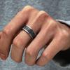 New Vintage 8mm Black Pattern Ring for Men and Women