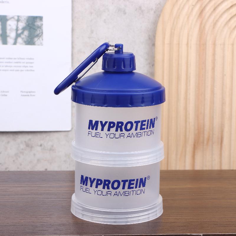 1/2/3 Tier Portable Protein Powder Box Fitness Supplement Bottle Funnel Powder Box Handle Layered Storage Pill Box Snack Jar