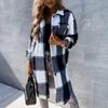 2022 Autumn/Winter Women's European & American Plaid Long-Sleeved Loose Shirt Jacket
