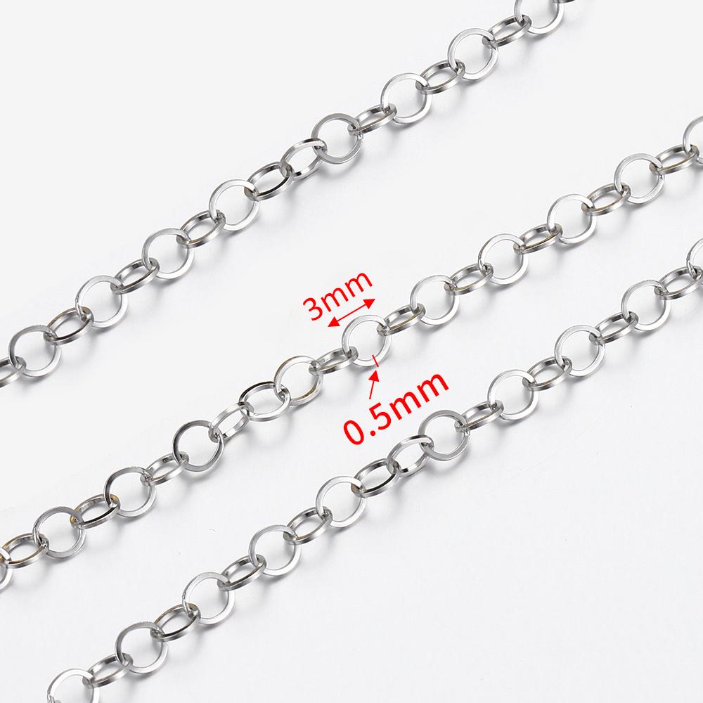 No Fade 2Meters Stainless Steel Link Chains for Jewelry Making DIY Necklace Bracelet Chain Accessories Beaded Chain Wholesale