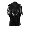 Women's Sexy PU Leather Sleeveless Tassel Top Vest and Shorts Set