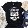 I Just Really Like Penguins Ok T Shirt Cute Christmas Festive Ladies Kids