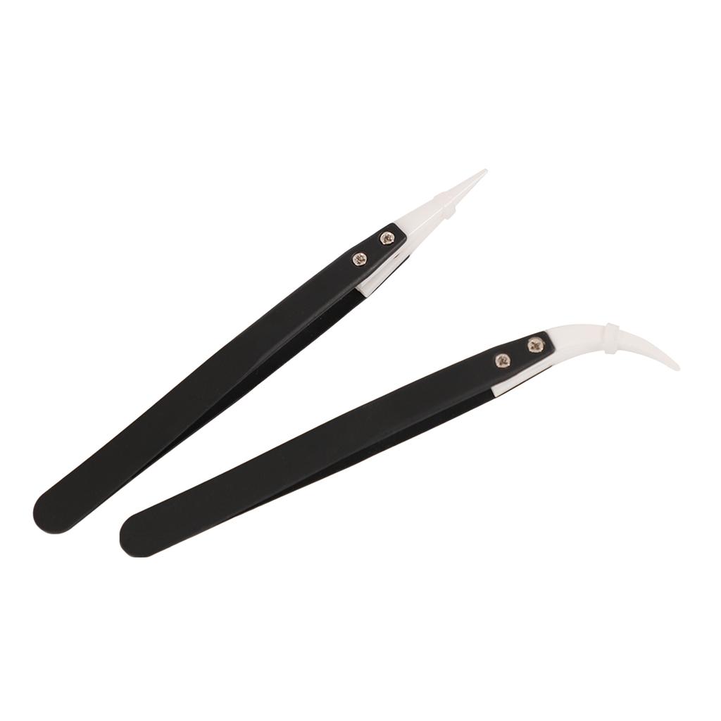 (2 Stücke) Antistatische Pinzette, hitzebeständige Isolationspinzette, Edelstahlpinzette für die Reparatur von Elektronik