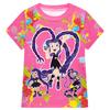 19776 Kids Girls Lily Lovebraids Game Printed Short Sleeves Sleepwear Pajamas 2pcs/sets