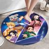 Classic Japanese-style Cartoon Demon Slayer Round Rug, Home Soft Decorative Anti-slip Yoga Mat and Chair Mat, Outdoor Floor Mat Carpet K33