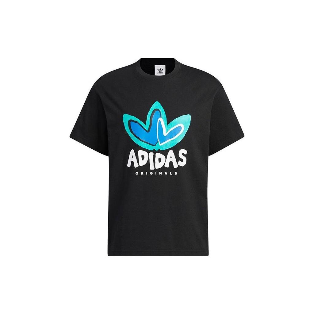 Adidas Originals Valentines Day Special Collection Heart Logo Crew Neck T-Shirt Unisex Tops Black IK8668