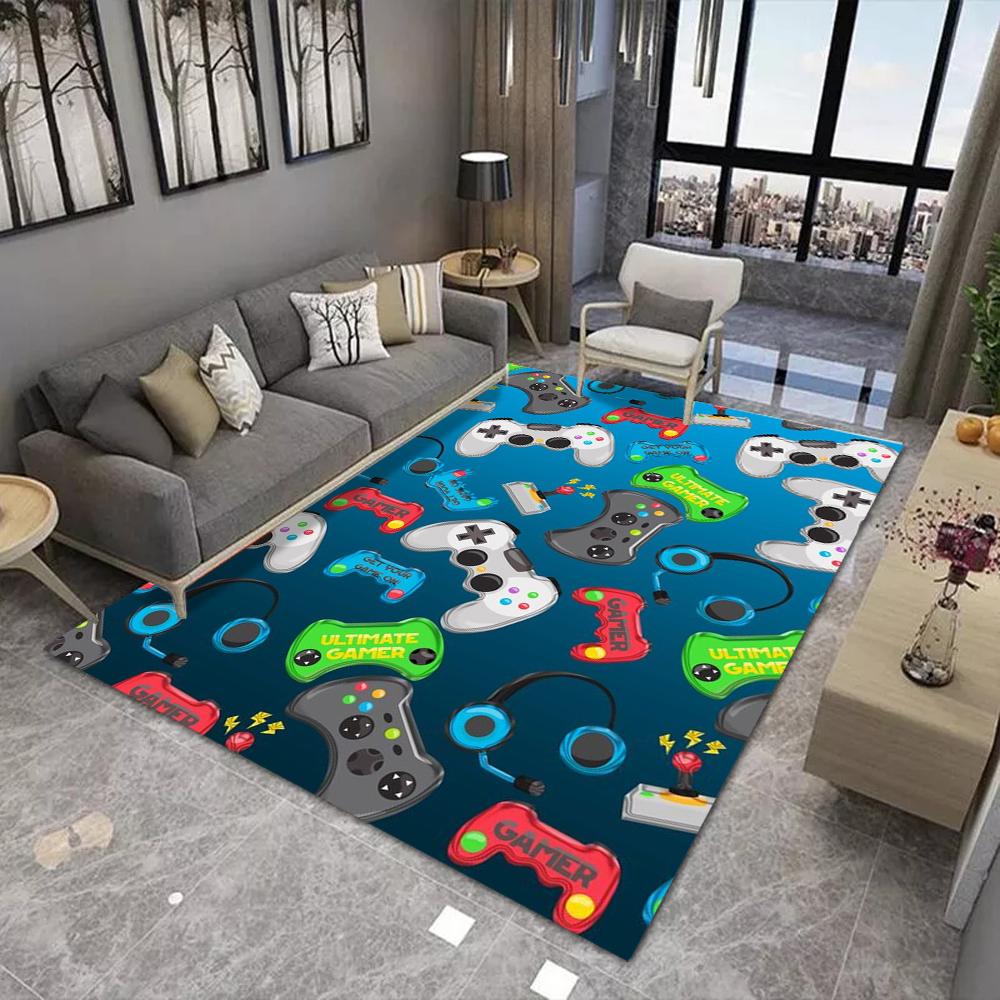 Alfombra de Diseño de Mando de Juego para Sala de Estar Decoración Moderna del Hogar Sofá Mesa de Té Alfombra Grande Lavable Alfombrilla de Suelo para Dormitorio Mesita de Noche