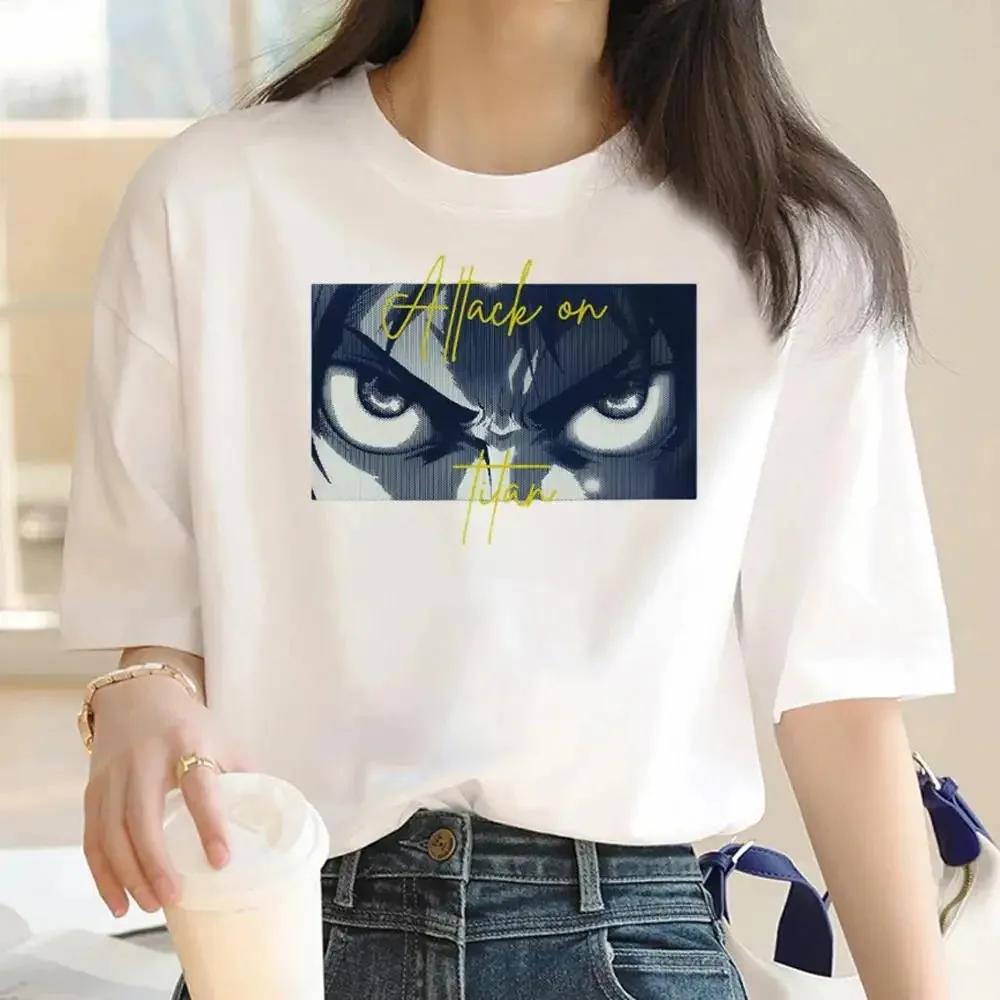 2024 New Anime Attack Titan Graphic Printing Harajuku T-Shirt Casual Fashion Short Sleeve Plus Size T-Shirt Ladies Short Sleeve