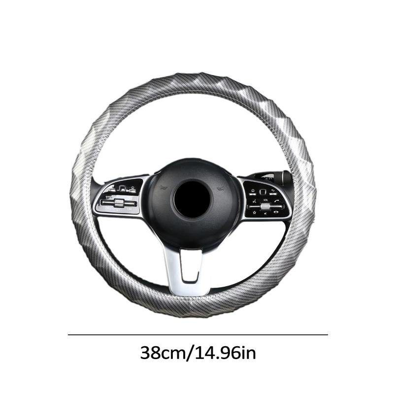 Kohlefaser Lenkradbezug Rutschfester Lenkradbezug 15-Zoll Schutzbezug Auto Schutzbezug Autozubehör Für
