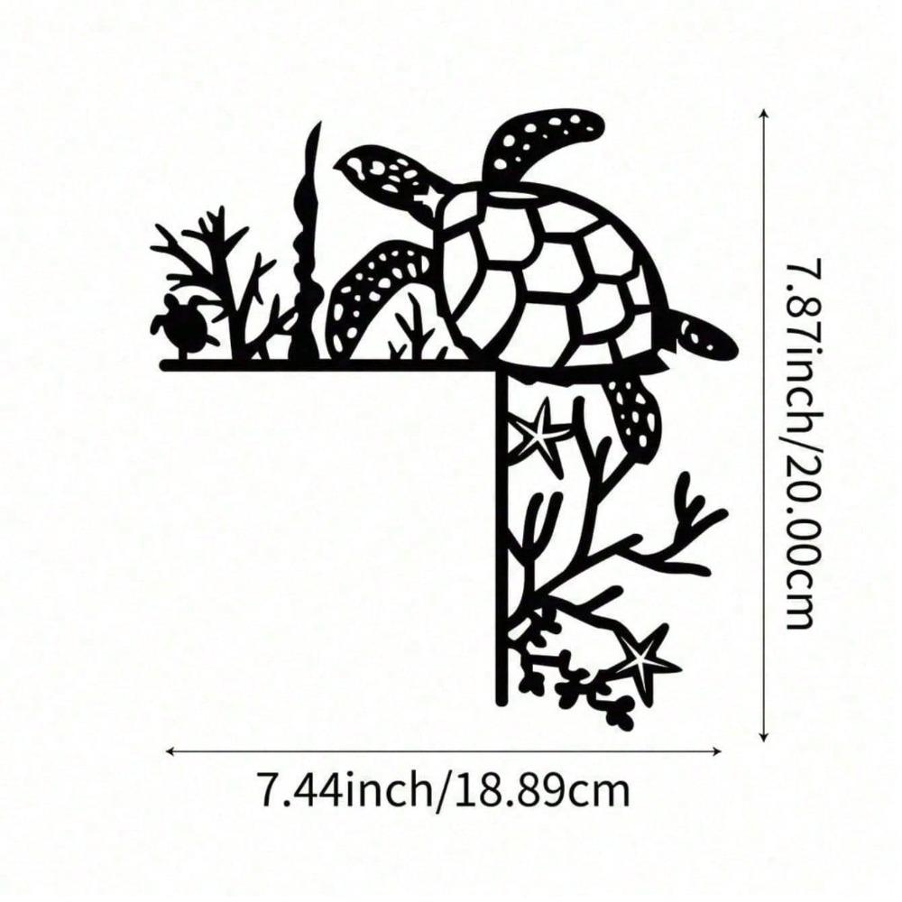 

Metal Sea Turtle Wall Art, Nautical Beach Decor, Ocean Theme Hanging for Living Room, Bedroom, Bathroom, Underwater Statue, Home Ornament Gift TY4390-01 різнокольоровий