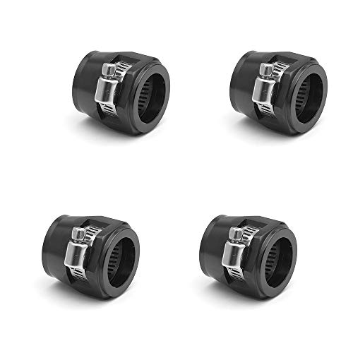 

VEHSUN Econo Фитинги Набор из 4 шт. AN6 Зажим-фиксатор для шланга с винтовым хомутом для нейлоновой оплетки/резинового/оплетки из нержавеющей стали/патрубка радиатора Черный