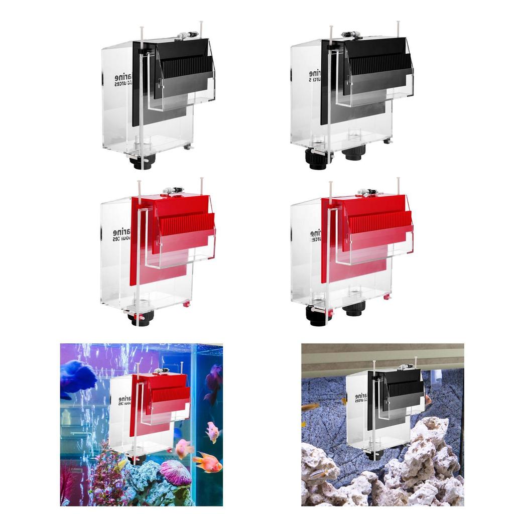 Overflow Box Detachable Hang on Fish Tank Accessories Self Start Landscaping