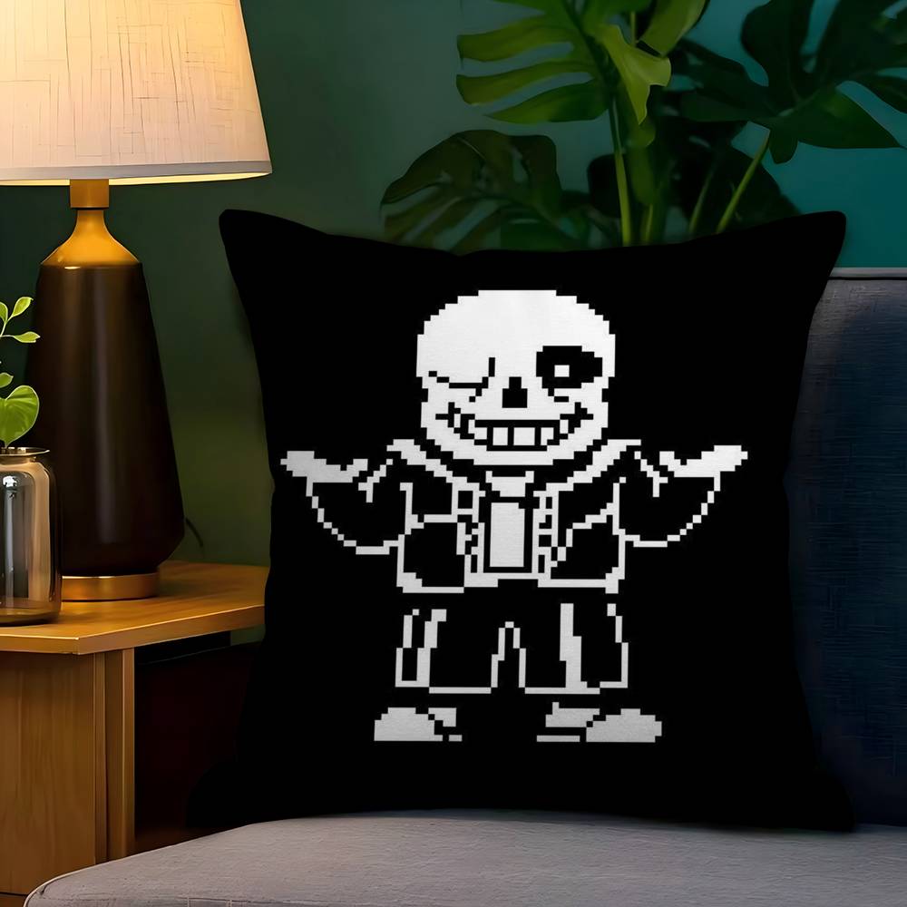 Süßes H-Undertale Sans-W Kissen Geschenk Heim Büro Dekoration Kissen Schlafzimmer Sofa Auto Kissenbezug Kissenhülle