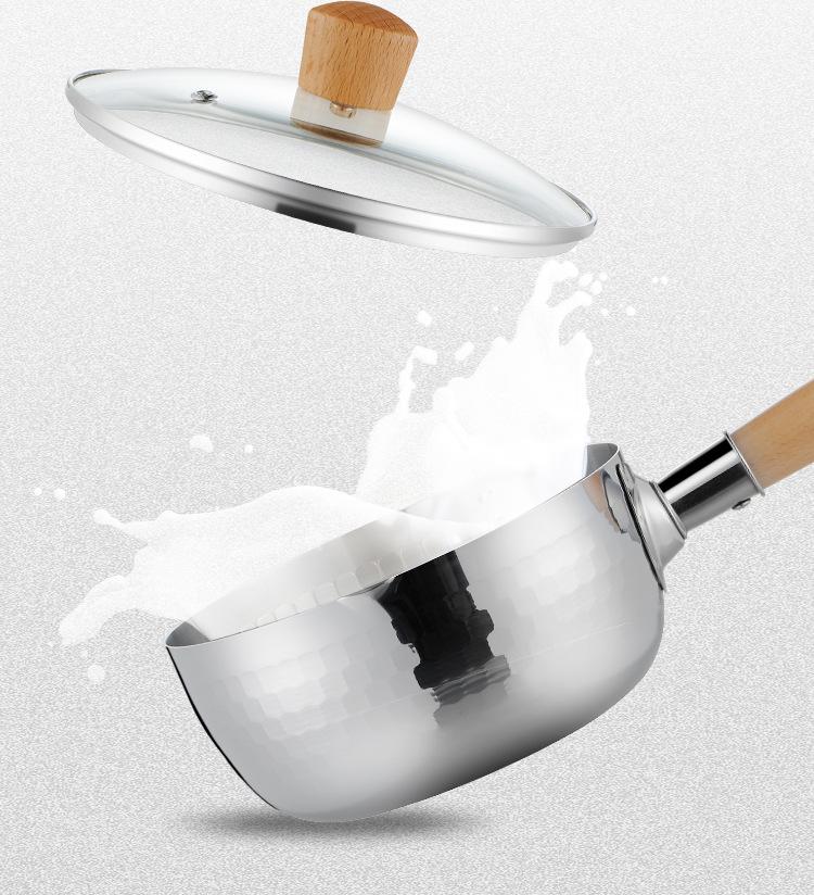 Japanese Yukihira Stainless Steel Milk & Noodle Pot - Non-stick, Induction Compatible.