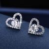 European Heart-Shaped Rhinestone Stud Earrings - Elegant Women's Fashion Accessories