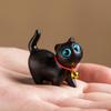 Mini Wooden Cat Figurine Handmade Carving Kitten Statue Sculpture Farmhouse Rustic Home Office Desktop