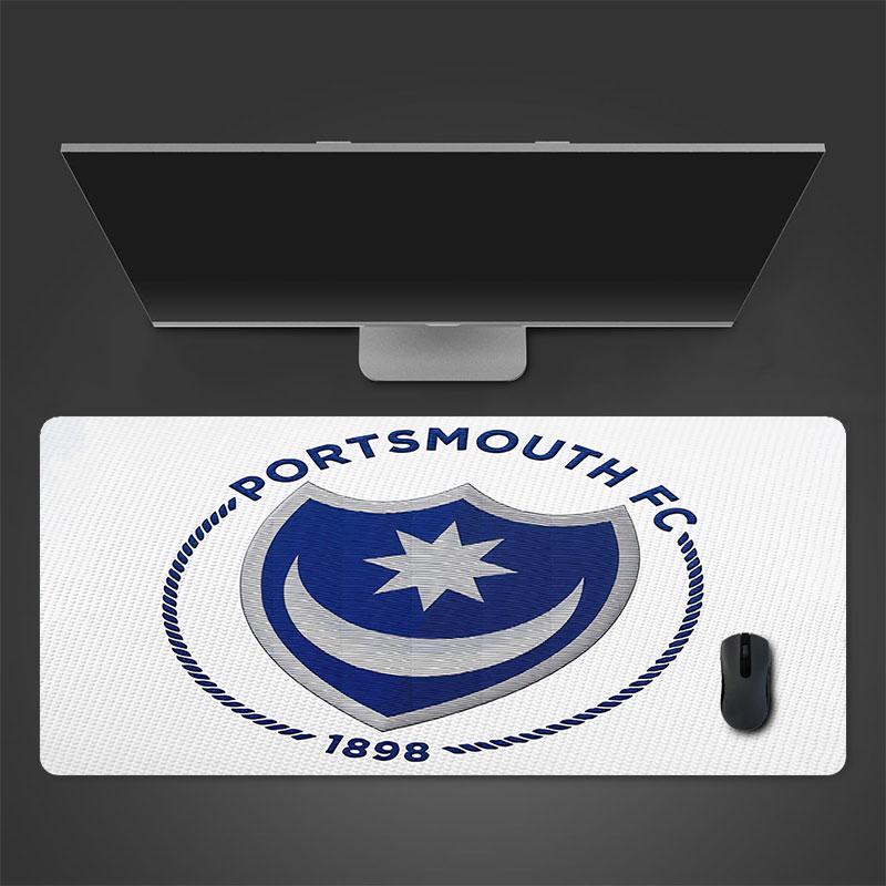 Portsmouth FC Art Mouse Pad, Large Gaming Desk Mat, Non-slip XXL Mousepad for Laptop & Tablet, Mini PC Playmat with Stitched Edges