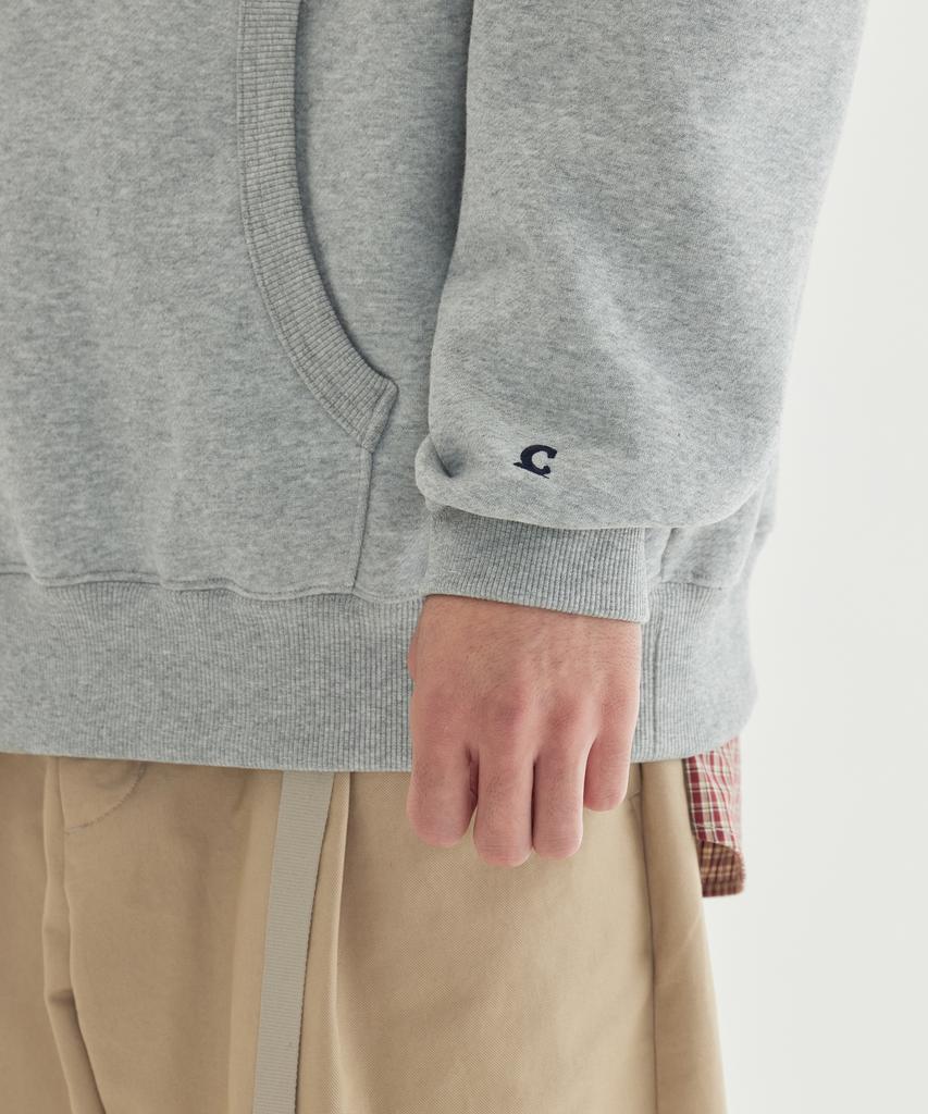 Small Logo Fleece-Lined Hoodie Melange Gray