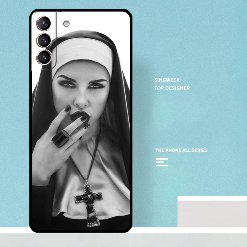 Sister Nun Case For Samsung Galaxy S25 Ultra S20 S21 S22 S23 S24 Ultra S9 S10 Plus S25 FE Phone Cover