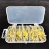 30Pcs Fishing Baits Artificial Soft Shrimp Lures Realistic Looking Vibrant Color Mini Size Soft Baits Fake Lures with Sharp Hooks