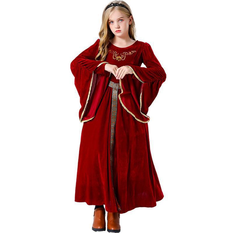 

Новое детское женское средневековое ретро придворное платье платье принцессы одежда для вечеринки и сцены женская одежда 130