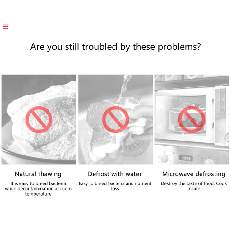 Nonstick Aluminum Defrosting Tray Quick Thawing Plate Rapid Defrost Tray for Fast Thawing of Frosty Meat and Vegetables